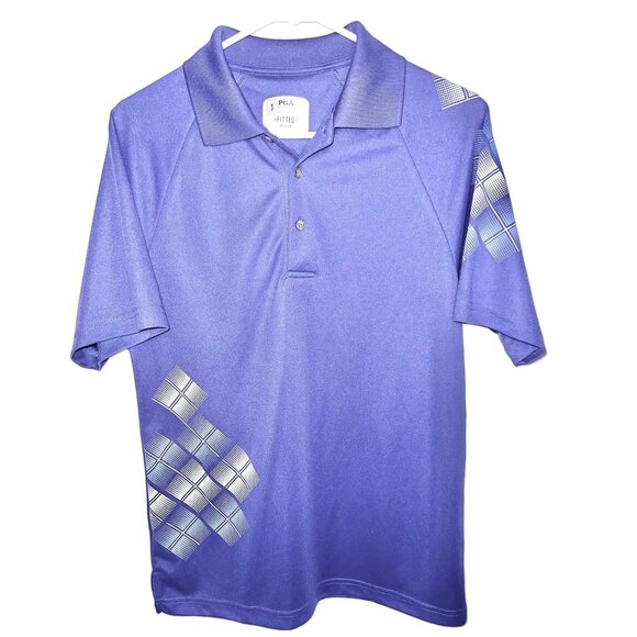 PGA Tour Fitted Purple Polo Shirt Mens Size S Athletic Activewear Lightweight - Picture 1 of 8